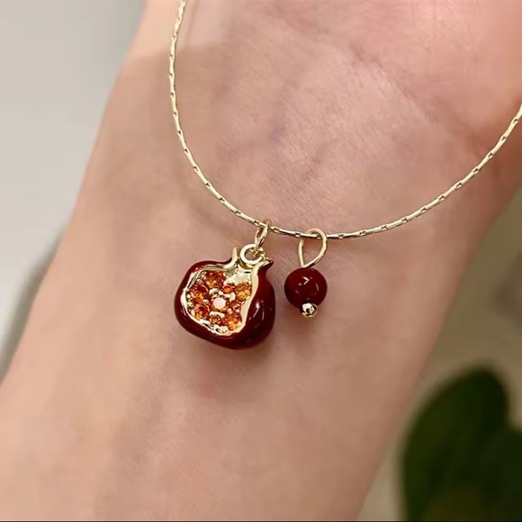 Fruit necklace Gold Red Charm Pendant Necklace - Picture 3 of 13